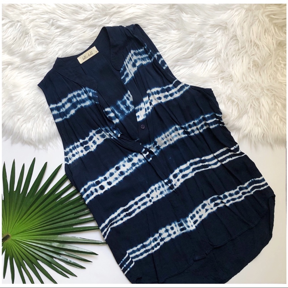 Bella Dahl • Blue Tie Dye Button Down Tank
